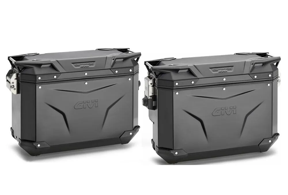 Givi Monokey Trekker Outback EVO OBKE4837BPACK2 Alu Seitenkoffer Set - 48 / 37 Liter - schwarz