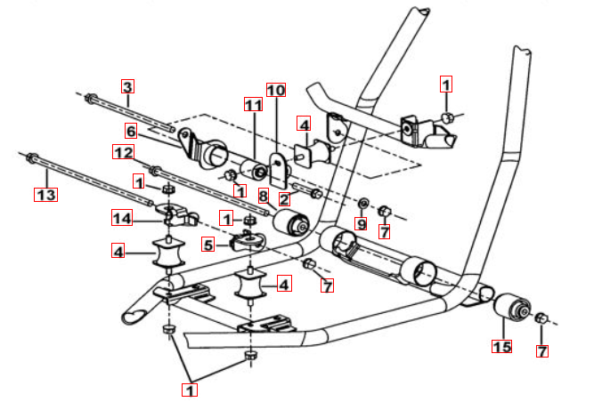 Motoraufhängung o.Diff.sperre hi.