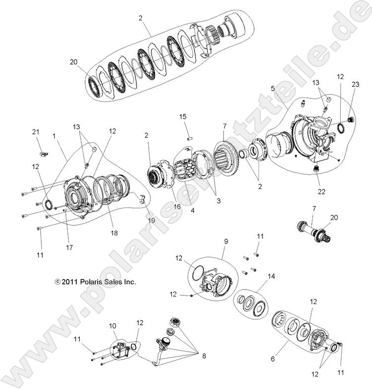 DRIVE TRAIN, FRONT GEARCASE INTERNALS