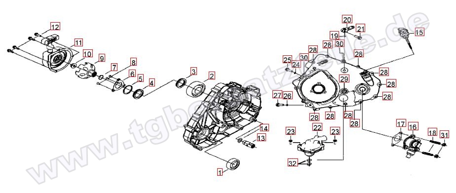 Wasserpumpe-Handstartereingriffsrad-Tachoantrieb