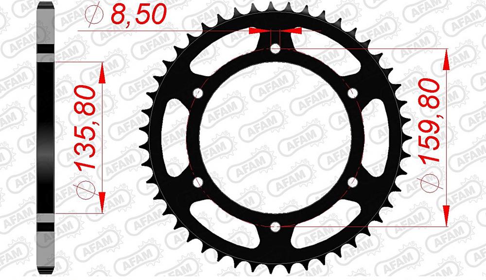 afam_kettenrad_hinten_35304 AFAM Kettensatz Stahl 520 XSR-G 16x46 - Aprilia Pegaso 650 IE 2001-04