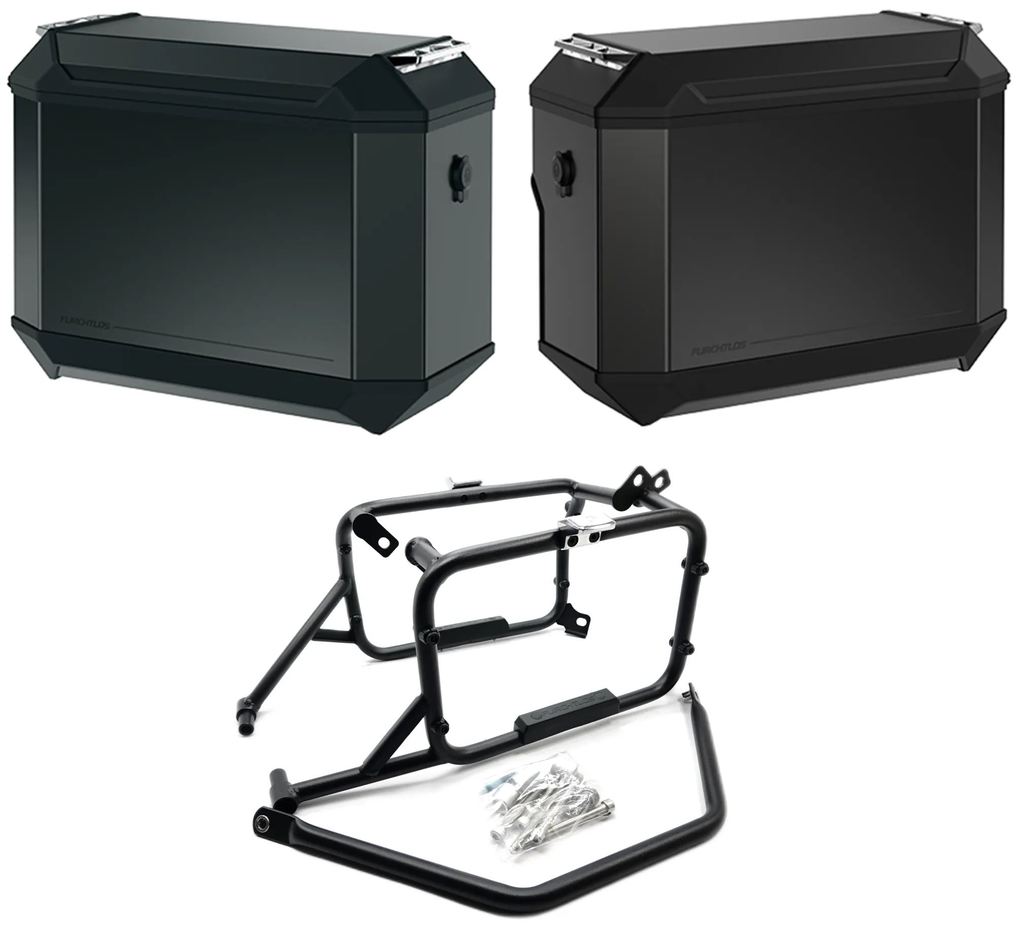 Furchtlos RANGER OFFSET Seitenkofferträger inkl. Seitenkoffer Set anthrazit - Triumph Tiger 900 2020-24 Furchtlos RANGER OFFSET Seitenkofferträger inkl. Seitenkoffer Set anthrazit - Triumph Tiger 900 2020-24