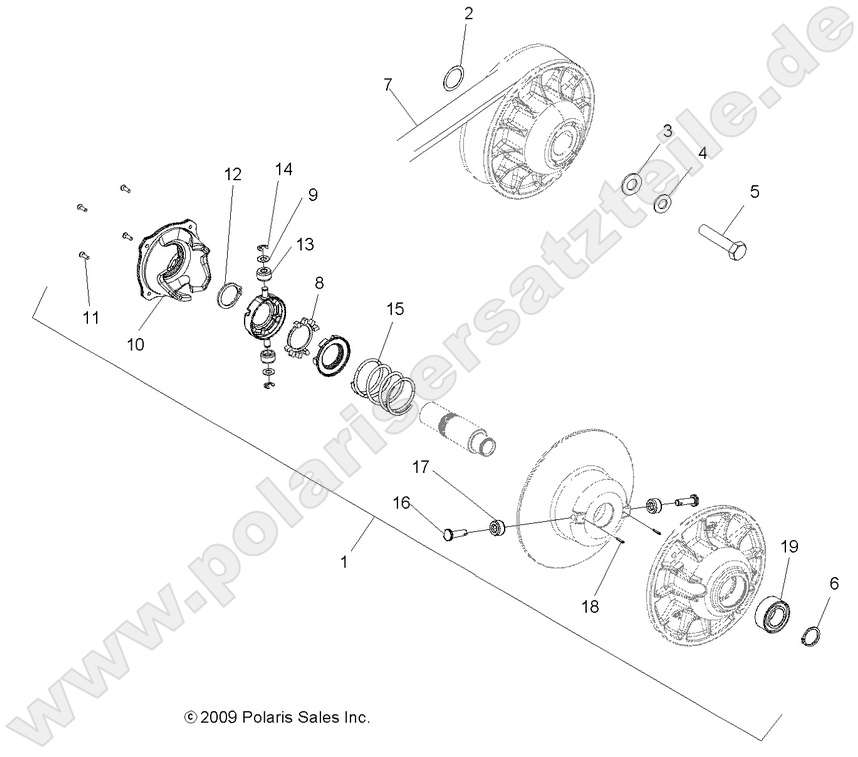 DRIVE TRAIN, SECONDARY CLUTCH DRIVE TRAIN, SECONDARY CLUTCH