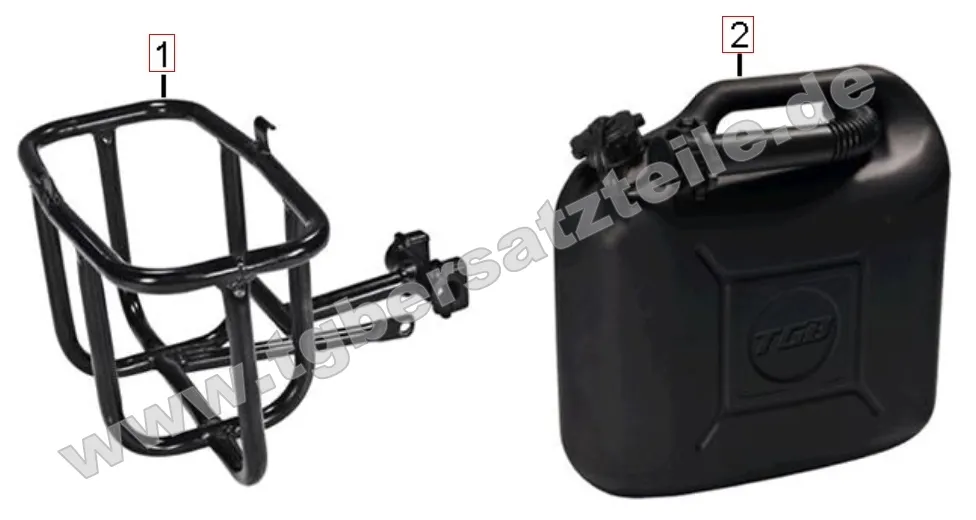 Benzinkanister und Halter