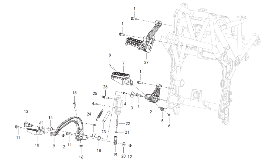 Fußraste rechts Fußraste rechts