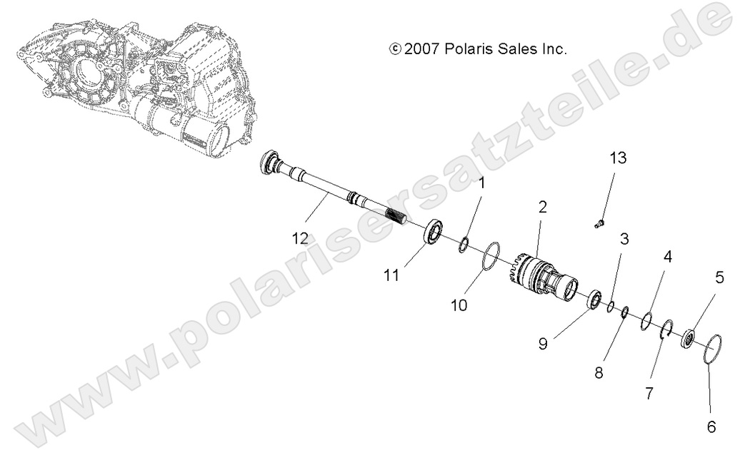 DRIVE TRAIN, GEARCASE FRONT OUTPUT SHAFT DRIVE TRAIN, GEARCASE FRONT OUTPUT SHAFT