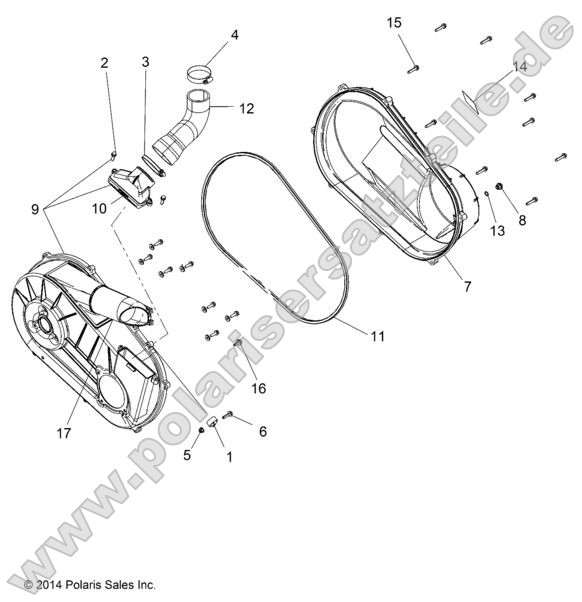 Drive Train, Clutch Cover and Ducting