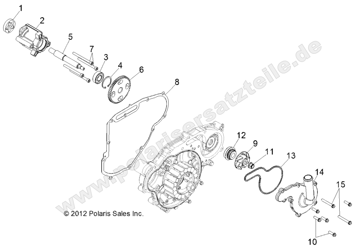 Engine, Oil Pump and Water Pump