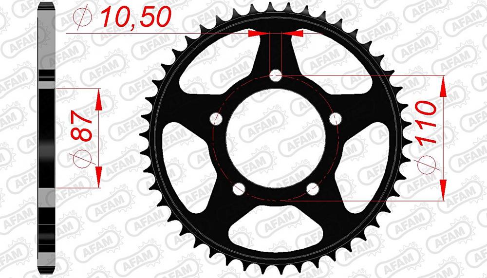 afam_kettenrad_hinten_14405 AFAM Kettensatz Stahl 520 XMR2 16x39 - Suzuki GS 500 E 1989-93