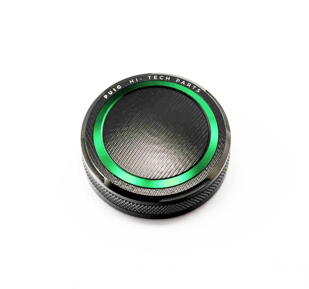 Puig_Abdeckung_Bremsfluessigkeitsbehaelter_Rund_56_mm___schwarz_gruen__9264V Puig Abdeckung Bremsflüssigkeitsbehälter Rund 56 mm - schwarz/grün