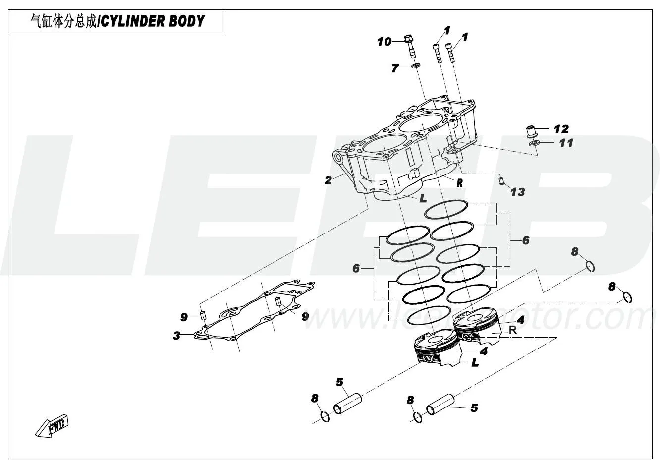Zylinderblock / Zylinderkörper Zylinderblock / Zylinderkörper