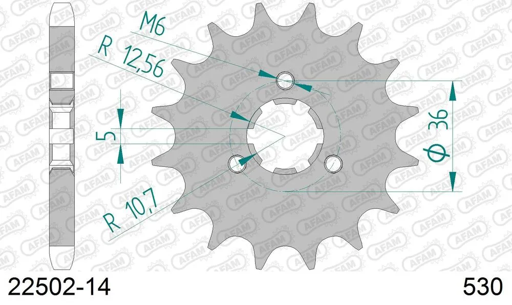 22502-14 AFAM Kettensatz Stahl 530 XMR3 14x42 - Suzuki GT 380 1972-77 - 01439300