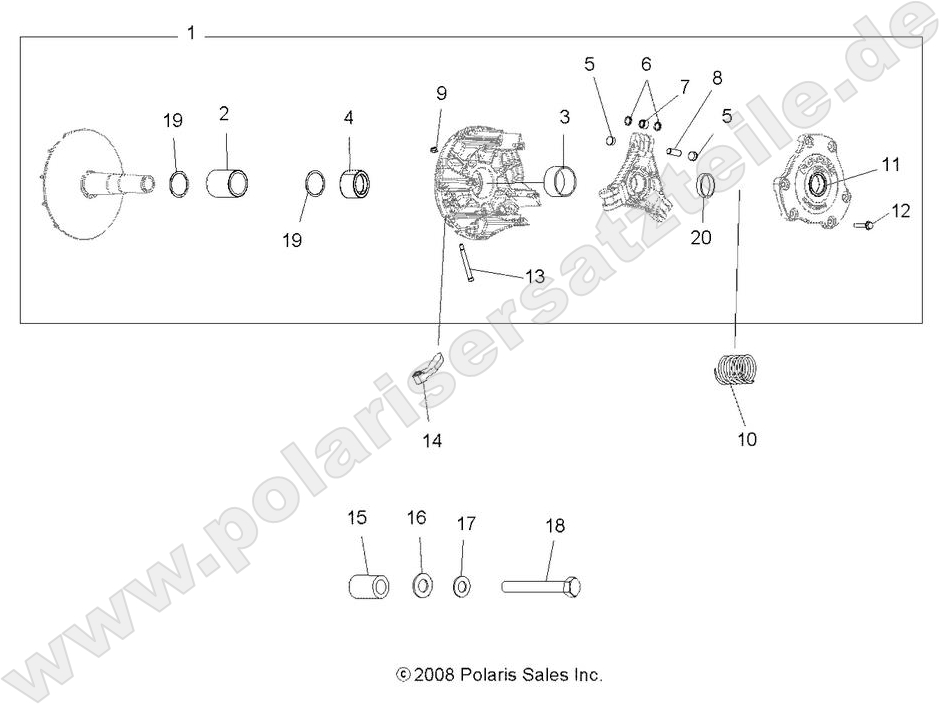 DRIVE TRAIN, PRIMARY CLUTCH DRIVE TRAIN, PRIMARY CLUTCH