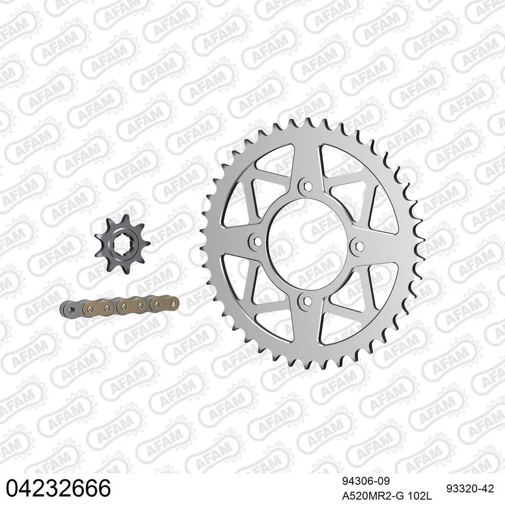 AFAM Kettensatz Aluminium 520 MR2-G 9x42 - Sherco Trial 3.2 2005-12 - 04232666