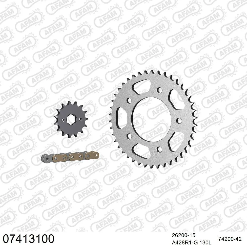 AFAM Kettensatz Stahl 428 R1-G 15x42 - Kymco KR 125 Quannon Naked 2010-15 - 07413100