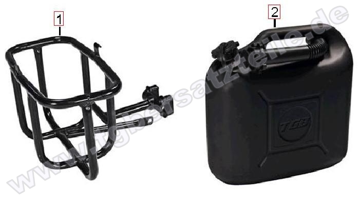 Benzinkanister u. Halter