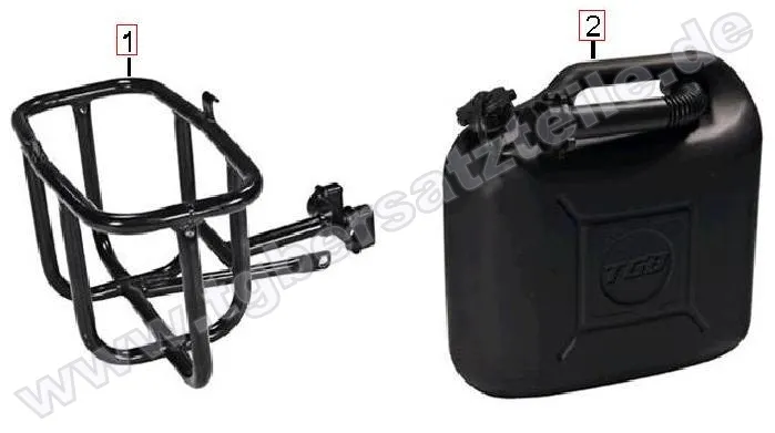 Benzinkanister u. Halter