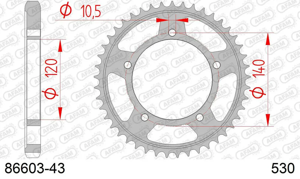 AFAM Kettensatz Stahl 530 XSR2-G 18x43 - Suzuki GSX 1250 FA ABS 2010-16 - 01496204