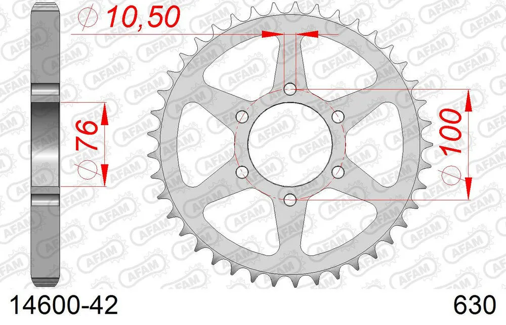 AFAM Kettensatz Stahl 630 MO 15x42 - Suzuki GS 1000 E 1978-82 - 01489201