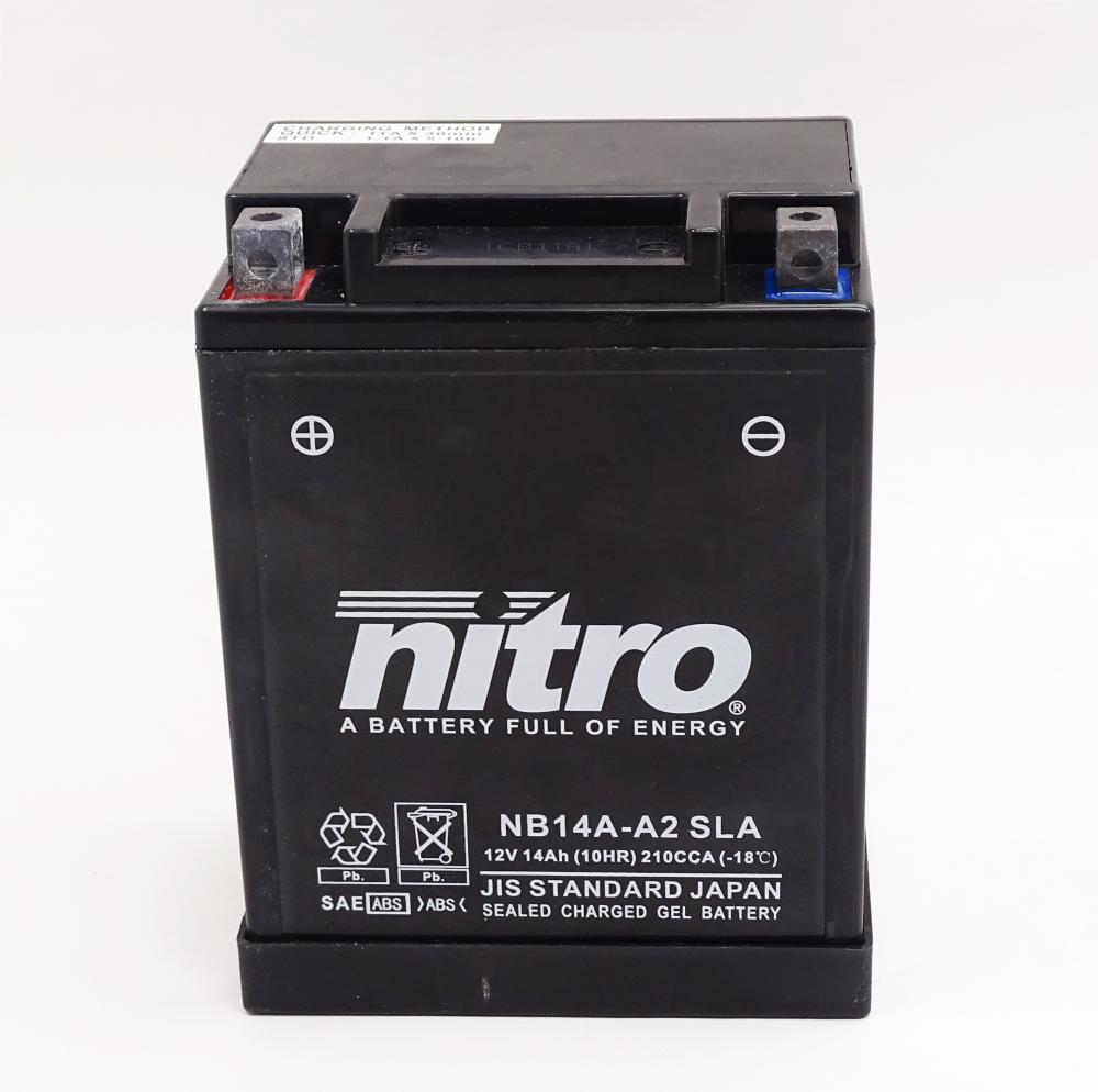 Nitro_NB14A_A2__YB14A_A2_SLA_GEL_AGM_Batterie_12V_14AH_1 Nitro NB14A-A2 / YB14A-A2 SLA GEL AGM Batterie 12V 14AH - Einbaufertig (YTX14AH-BS)