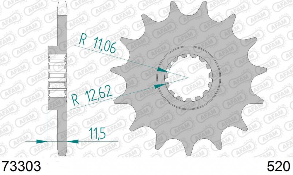 AFAM_Kettensatz_Stahl_520_XSR_G_16x40___KTM_Duke_690_2008_19_Ritzel_vorne_neu AFAM Kettensatz Stahl 520 XSR-G 16x40 - KTM Duke 690 2008-19