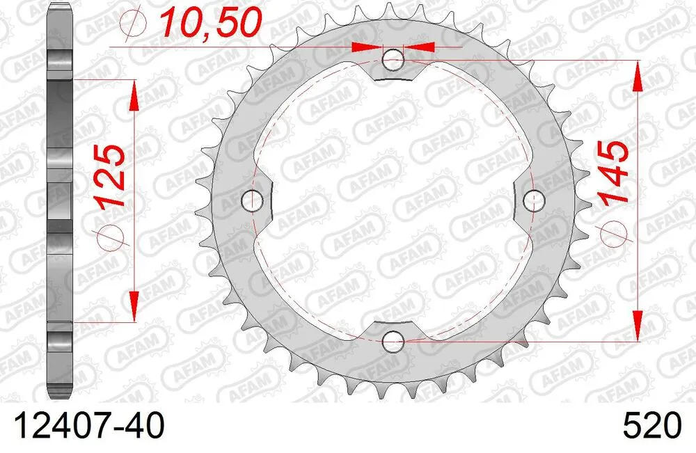 AFAM Kettensatz Stahl 520 XRR3-G 14x40 - Barossa 250 Puma Inverse 2006-07 - 11326901