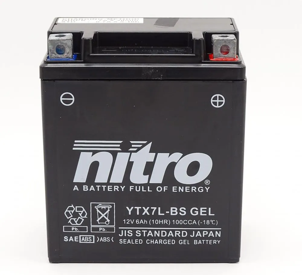 Nitro_NTX7L___YTX7L_BS_SLA_GEL_AGM_Batterie_12V_6AH_1 Nitro NTX7L / YTX7L-BS SLA GEL AGM Batterie 12V 6AH - Einbaufertig (FTX7L-BS)