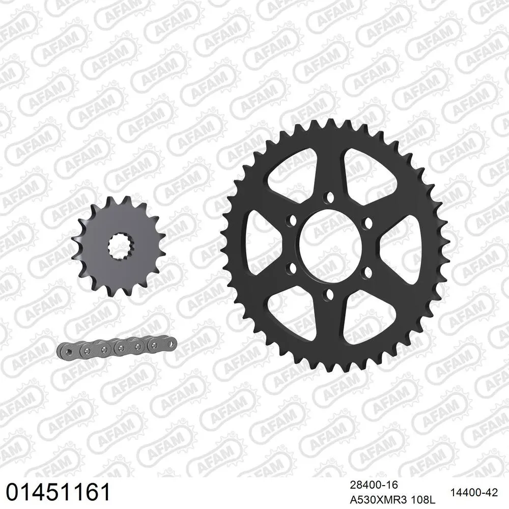 01451161 AFAM Kettensatz Stahl 530 XMR3 16x42 - Suzuki GS 450 L 1980-87 - 01451161