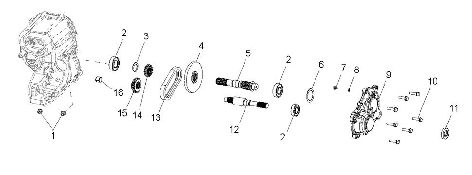 DRIVE TRAIN, MAIN GEARCASE OUTPUT SHAFT