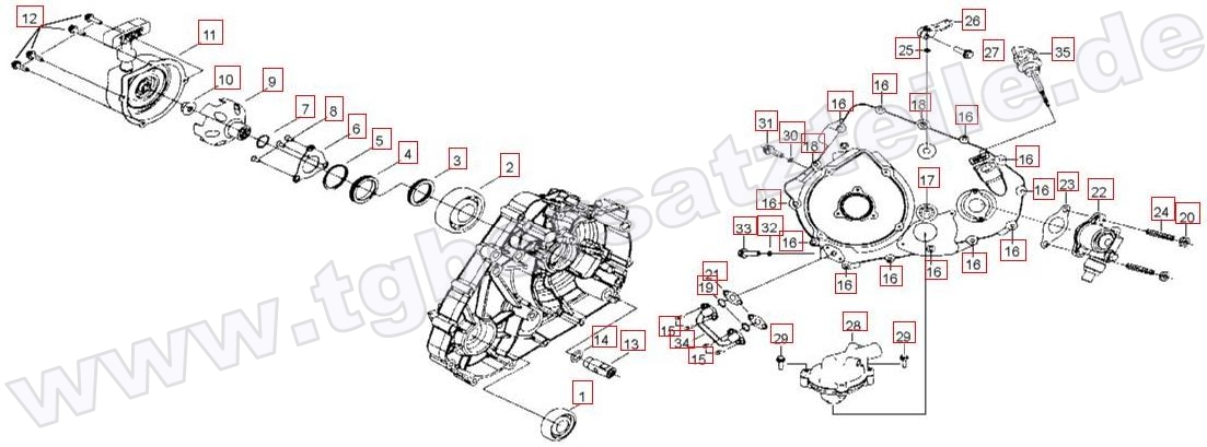 Wasserpumpe-Handstartereingriffsrad-Tachoantrieb
