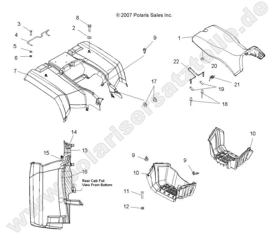 BODY, REAR CAB and SEAT