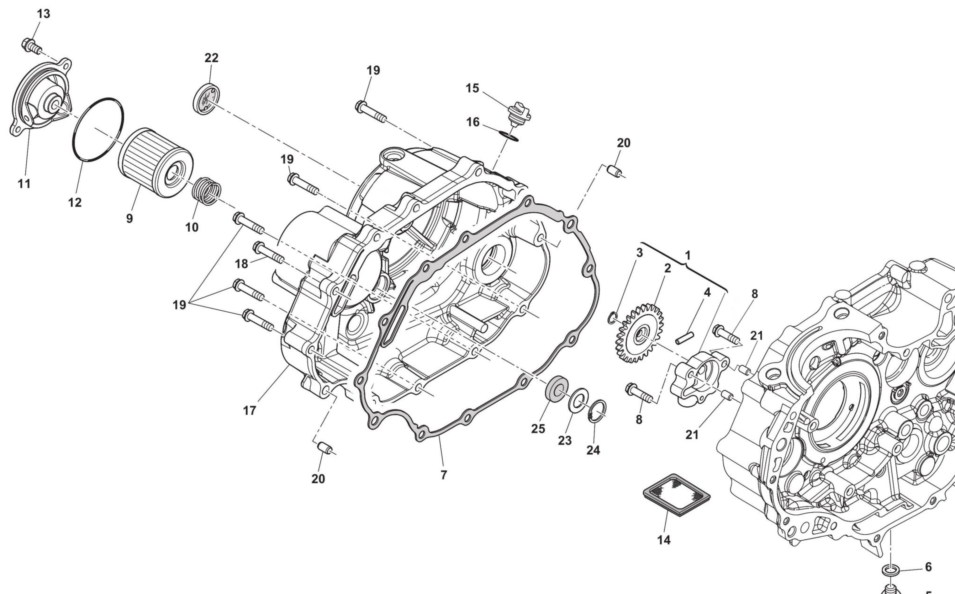 Motordeckel rechts / Ölfilter Motordeckel rechts / Ölfilter