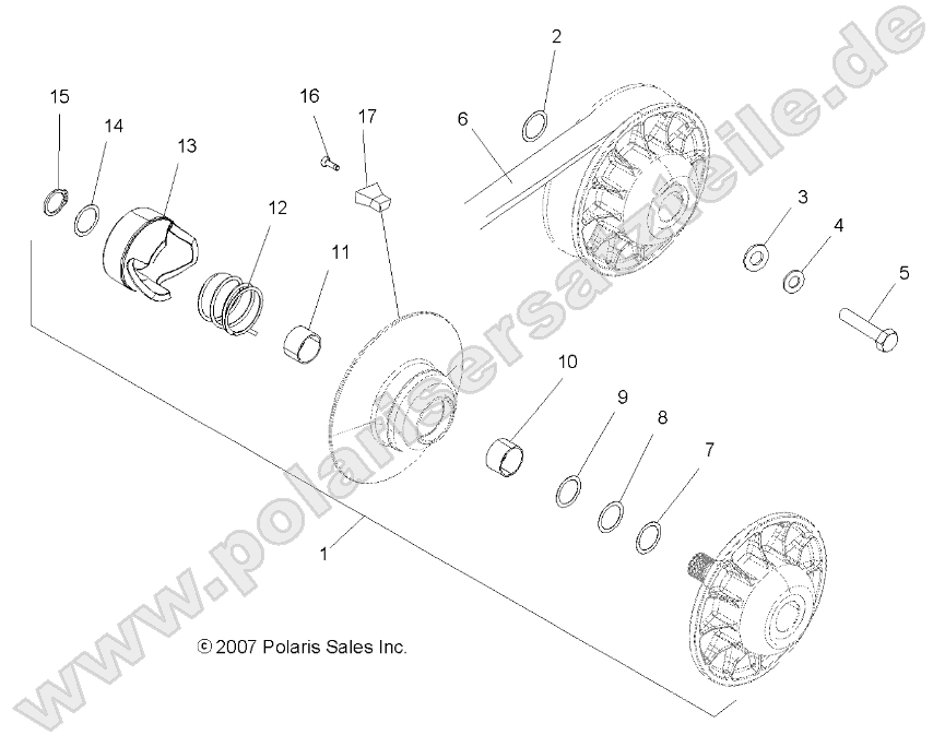 DRIVE TRAIN, SECONDARY CLUTCH DRIVE TRAIN, SECONDARY CLUTCH