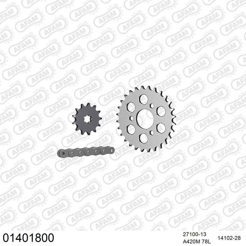 AFAM Kettensatz Stahl 420 M 13x28 - Suzuki JR 50 1978-07 - 01401800