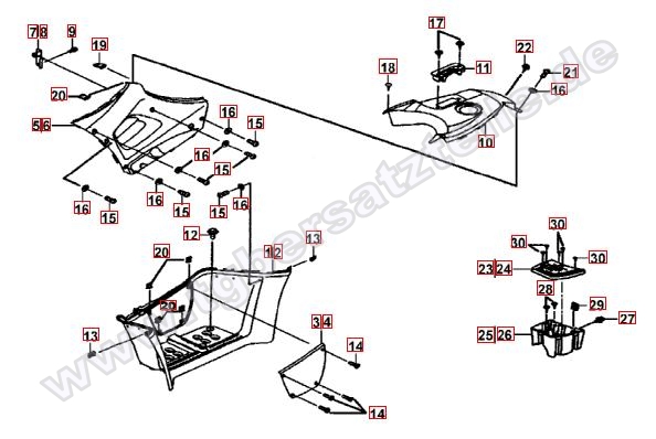 Fussstützen und Tankabdeckung
