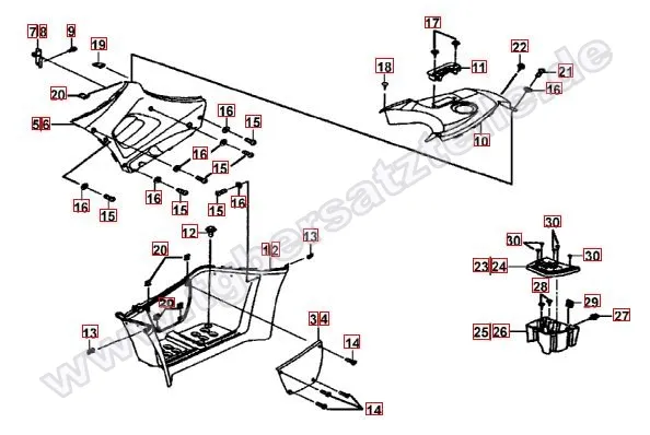 Fussstützen und Tankabdeckung