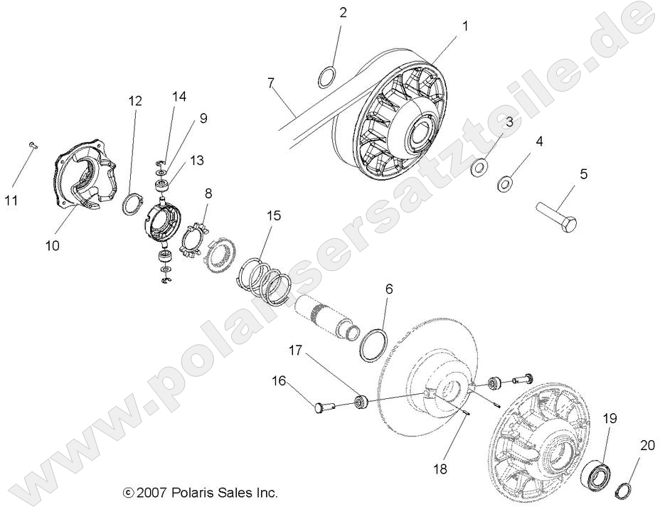 DRIVE TRAIN, SECONDARY CLUTCH DRIVE TRAIN, SECONDARY CLUTCH
