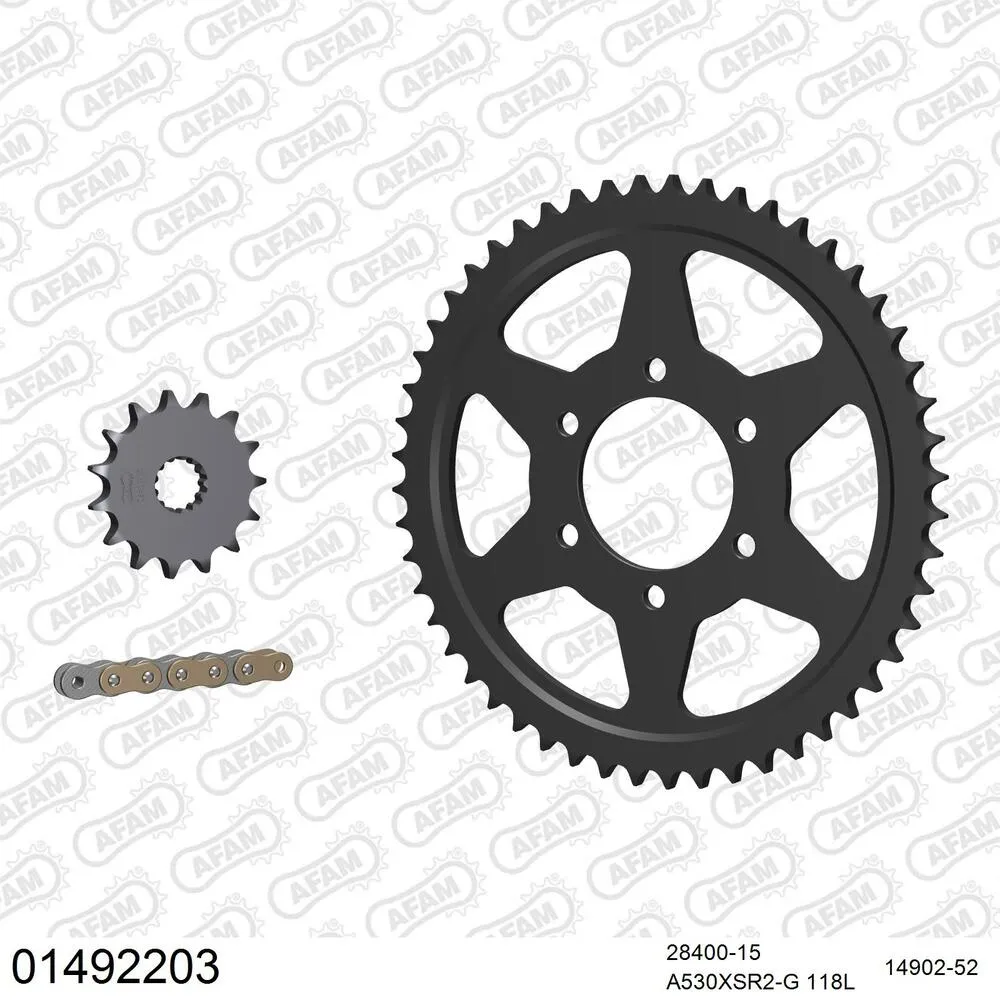 AFAM Kettensatz Stahl 530 XSR2-G 15x52 - Suzuki GSX 1100 F 1987-88 - 01492203