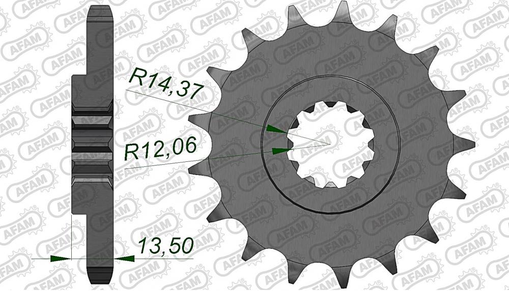 AFAM Kettensatz Stahl 530 XSR2-G 17x45 - Kawasaki ZRX 1100 1997-00