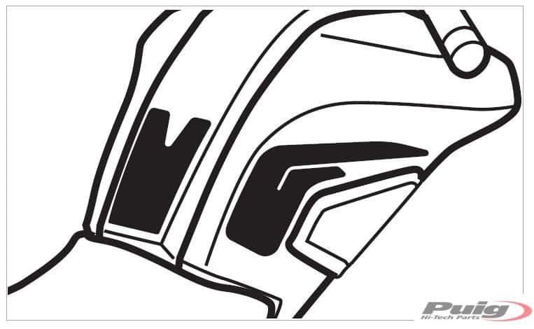 PUIG TANK PAD + SEITENTEILE FZ-07 TRACER 16-17' CARBON - 9301C