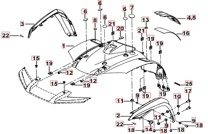 Frontverkleidung schwarz-matt Frontverkleidung schwarz-matt