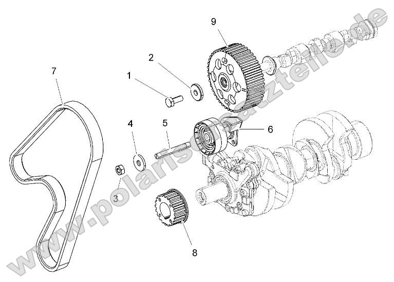Engine, Timing Pulley, Timing Belt, Jockey Pulley