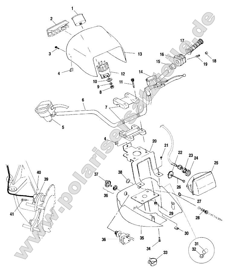 Handlebar and Headlight Pod Handlebar and Headlight Pod