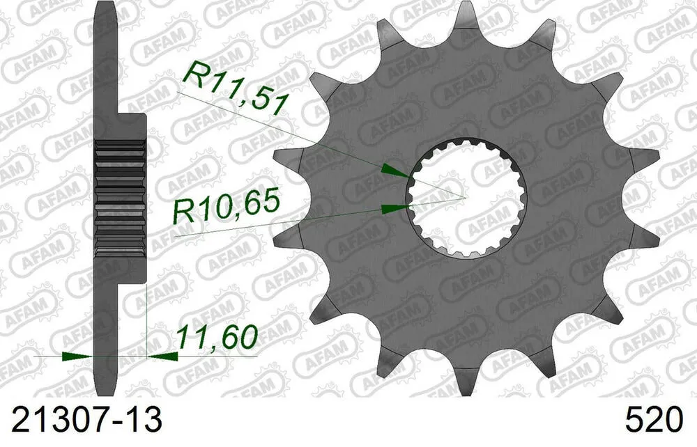 21307-13 AFAM Kettensatz Stahl 520 XRR3-G 13x44 - Yamaha TT 250 R 1999-04 - 01226701