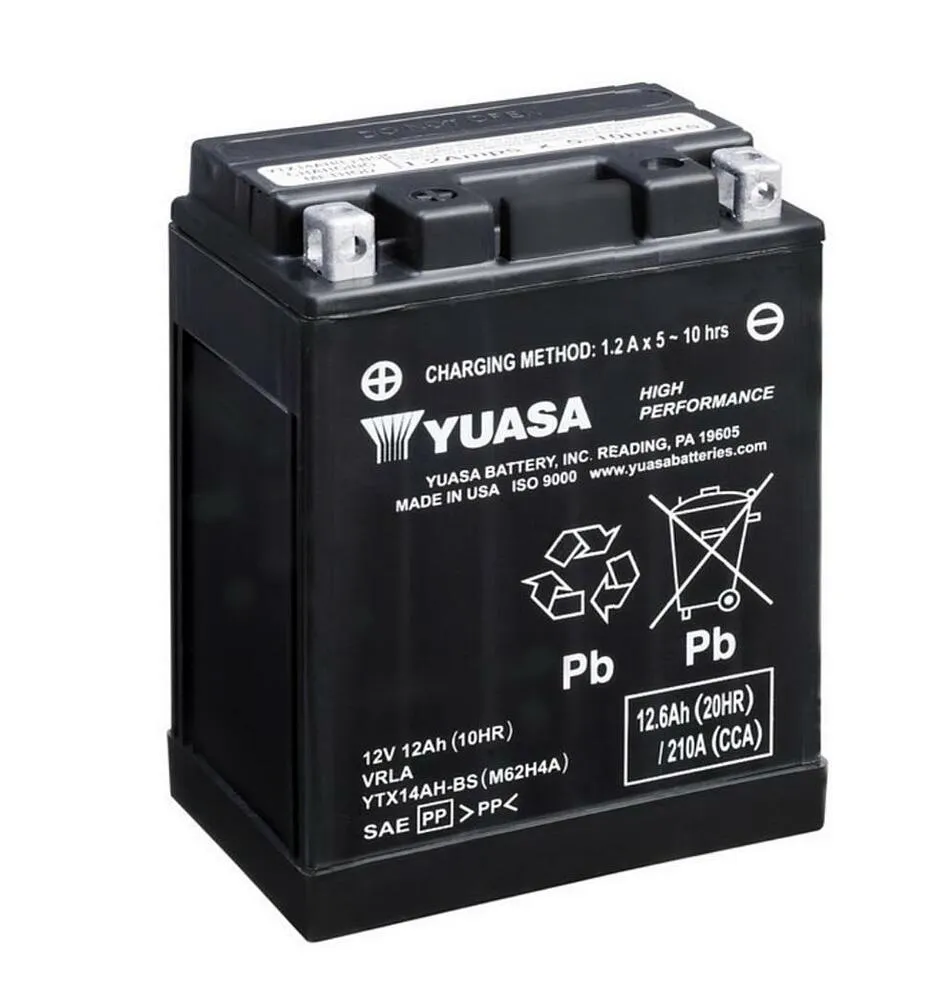 Yuasa_YTX14AH_BS_AGM_Batterie_12V_12AH___Einbaufertig Yuasa YTX14AH-BS AGM Batterie 12V 12AH - Einbaufertig (YB14A-A2)