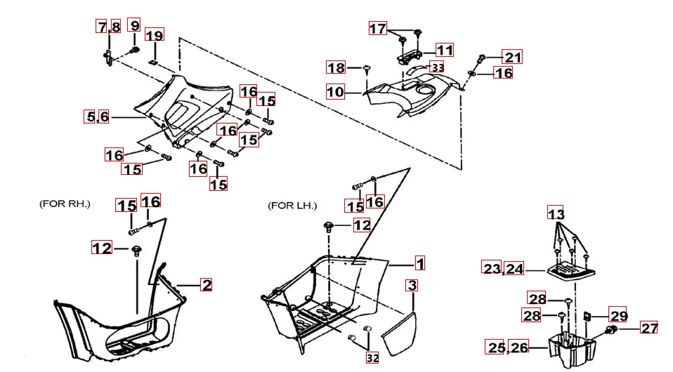 Fußstützen-Tankabdeckung rot