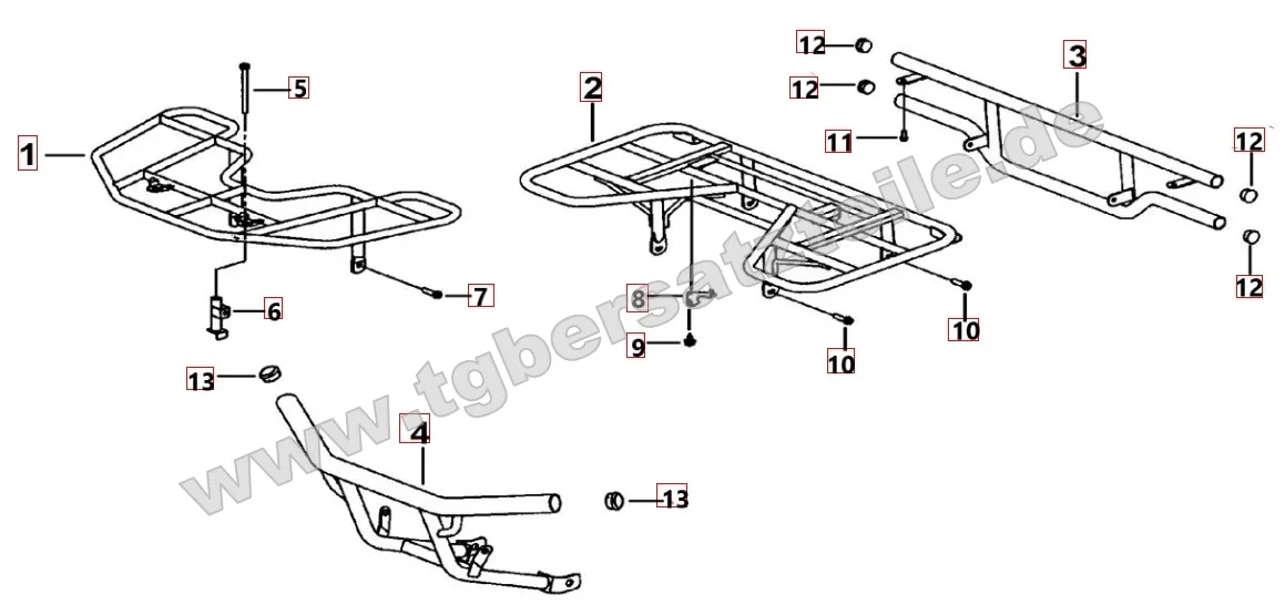 Gepäckträger vorne und hinten - Sturzbügel vorne