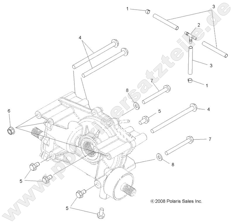 DRIVE TRAIN, MID GEARCASE MOUNTING DRIVE TRAIN, MID GEARCASE MOUNTING