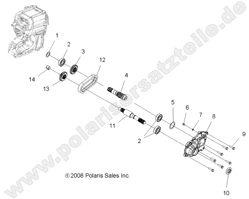 DRIVE TRAIN, MAIN GEARCASE OUTPUT SHAFT DRIVE TRAIN, MAIN GEARCASE OUTPUT SHAFT