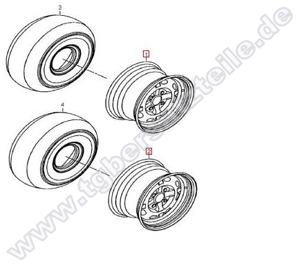 Reifen onroad u. Stahlfelgen